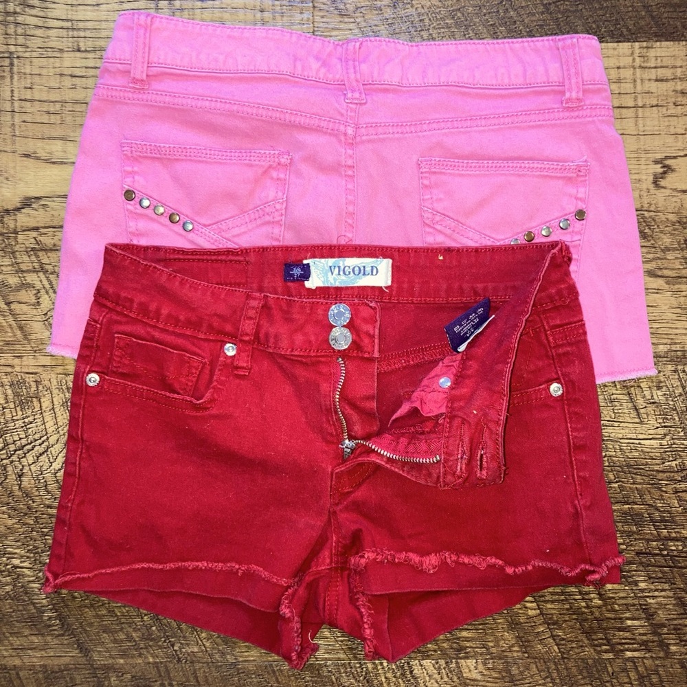 Lot Of Two Distressed Jean Shorts Size 3, 3/4, 27”